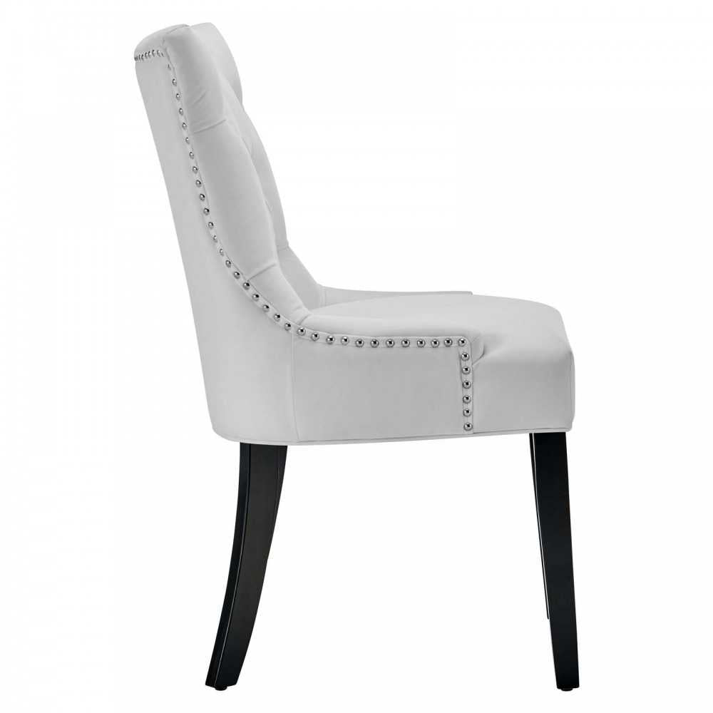 Regent Tufted Performance Velvet Dining Side Chairs - Set of 2, White