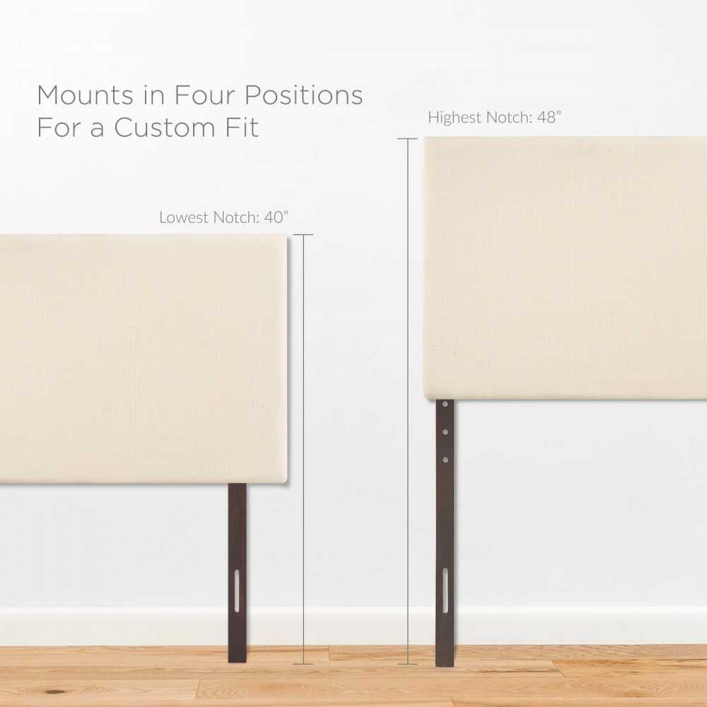 Region Twin Upholstered Fabric Headboard, Ivory