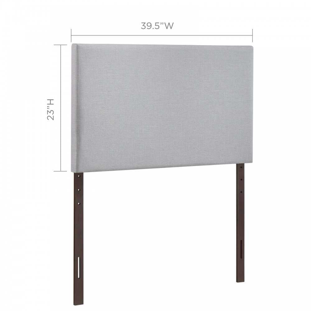 Region Twin Upholstered Fabric Headboard, Sky Gray