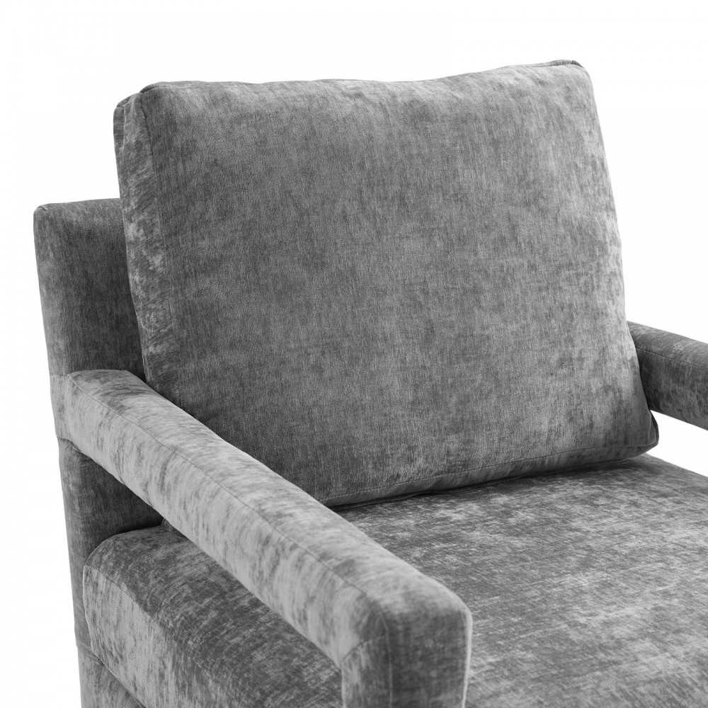 Rehearse Crushed Performance Velvet Armchair, Gray