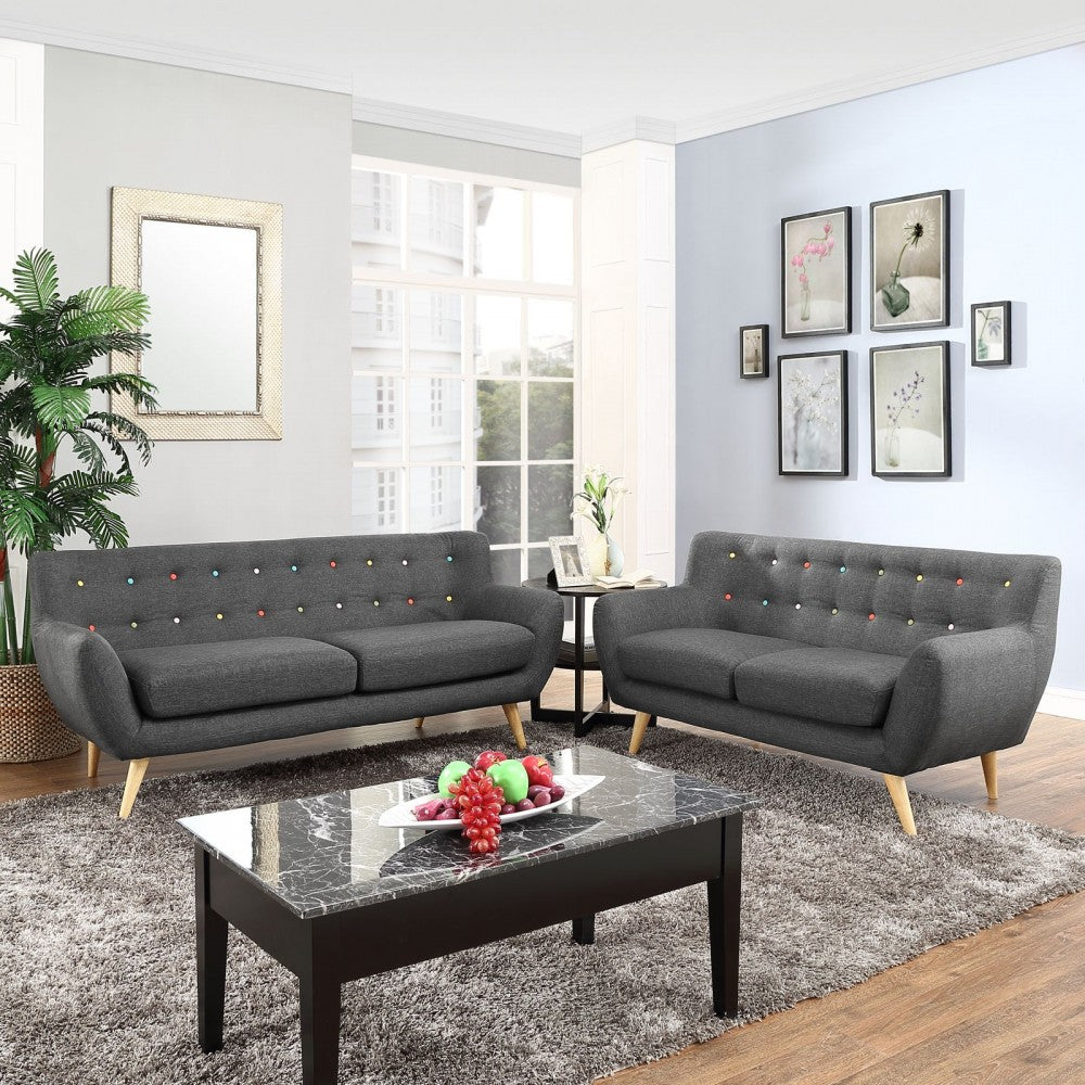 Remark 2 Piece Living Room Set, Gray, EEI-1785-GRY-SET