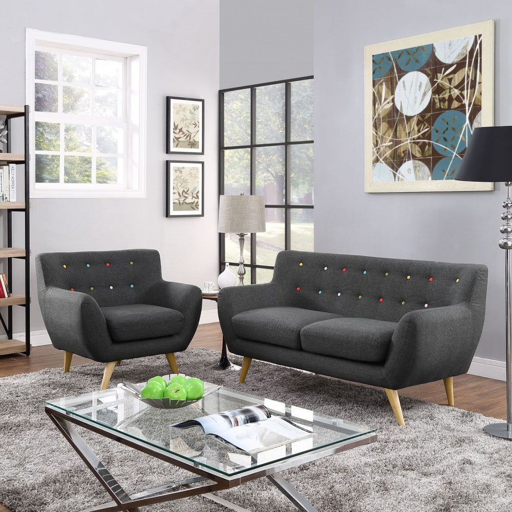 Remark 2 Piece Living Room Set, Gray, EEI-1783-GRY-SET