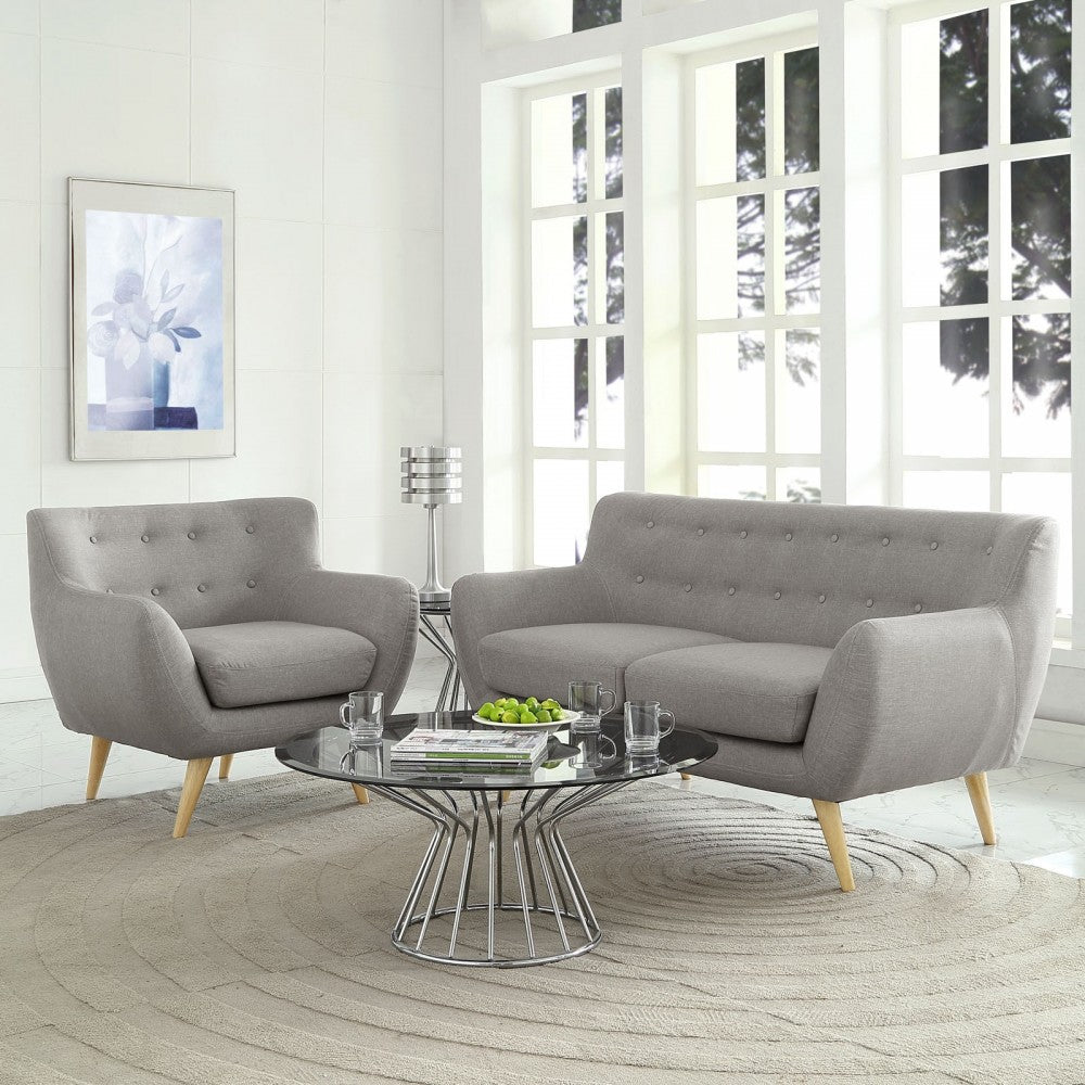 Remark 2 Piece Living Room Set, Light Gray, EEI-1783-LGR-SET