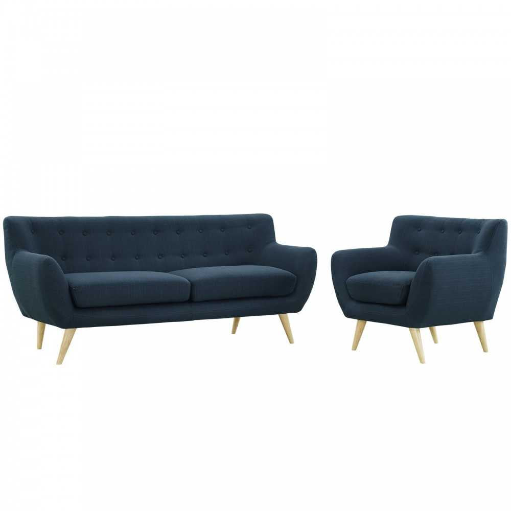 Remark 2 Piece Living Room Set, Azure, EEI-1784-AZU-SET