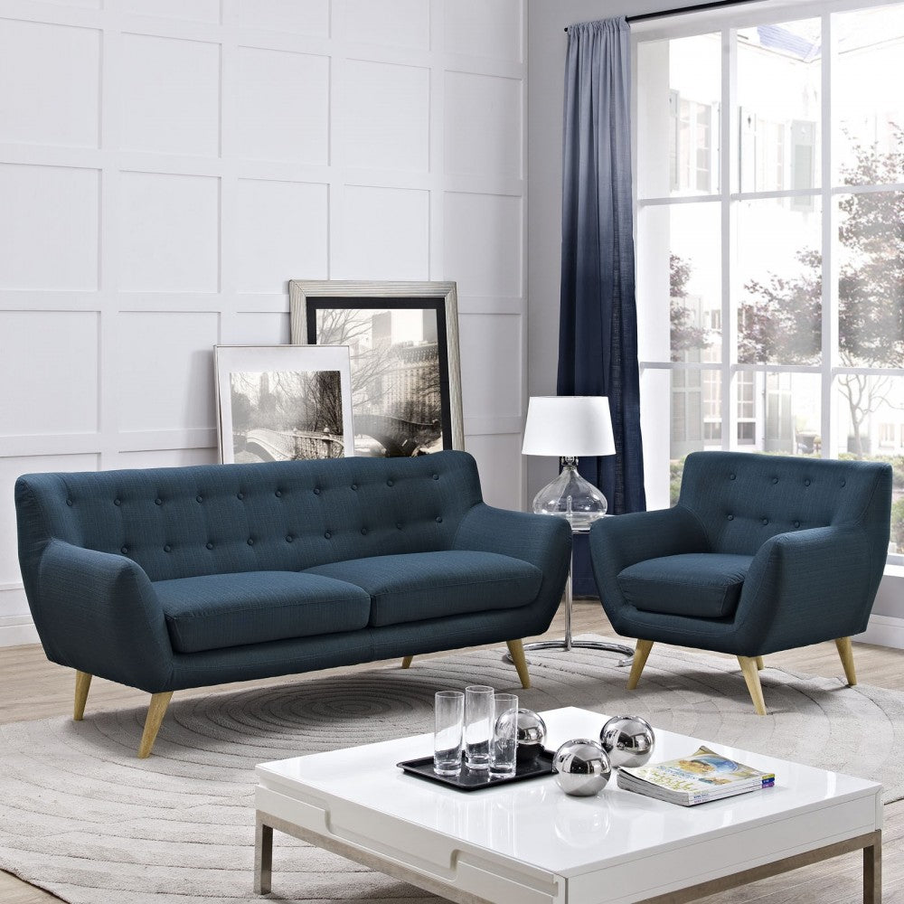 Remark 2 Piece Living Room Set, Azure, EEI-1784-AZU-SET