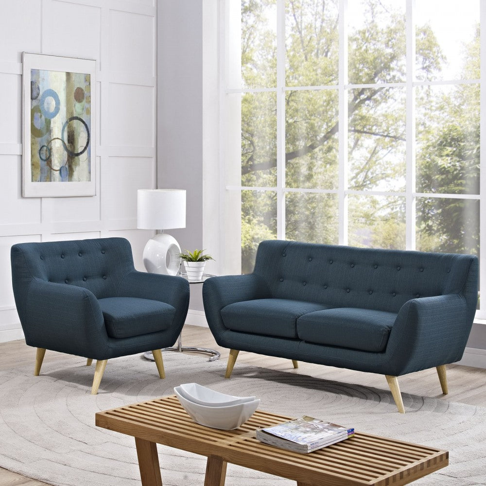 Remark 2 Piece Living Room Set, Azure, EEI-1783-AZU-SET