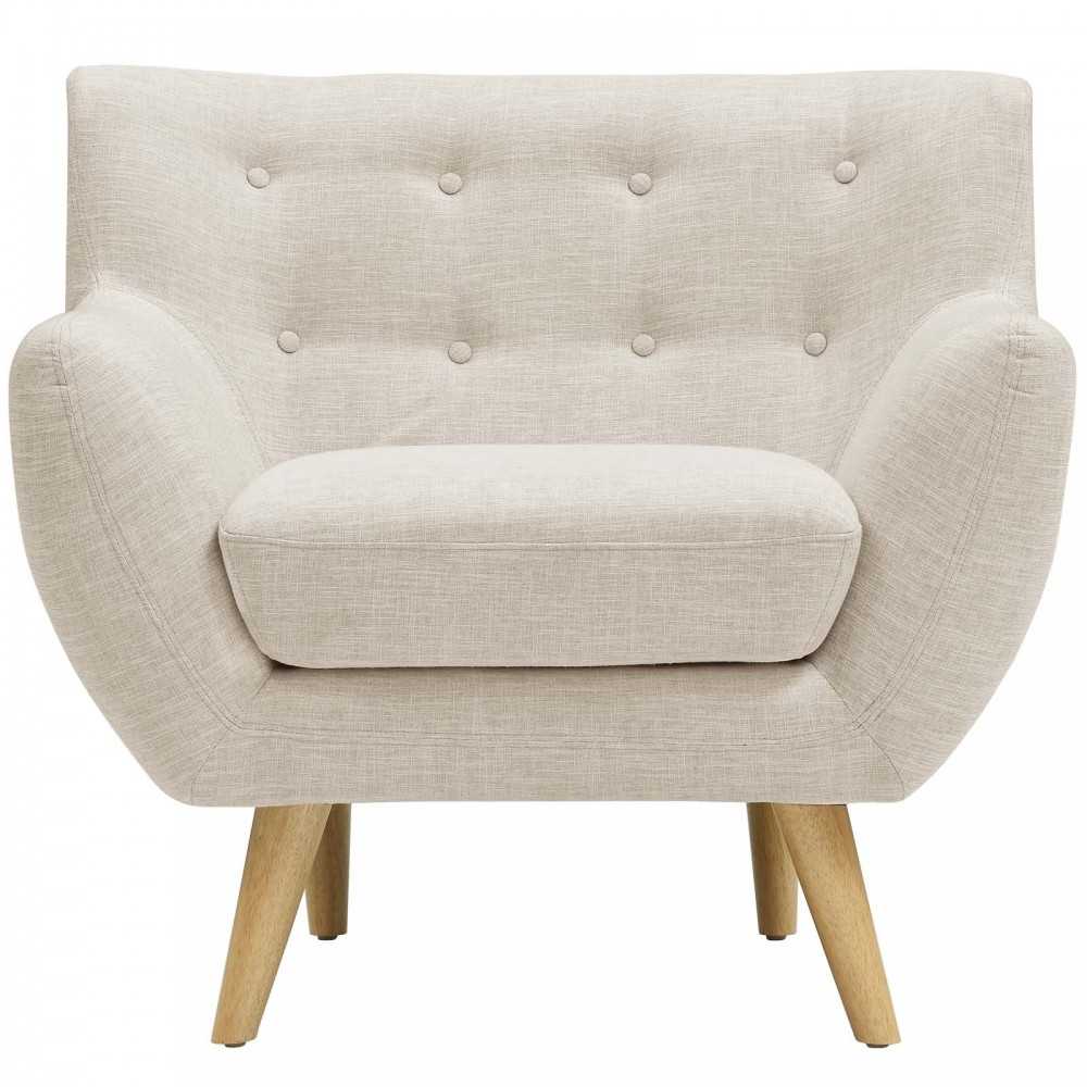 Remark Upholstered Fabric Armchair, Beige