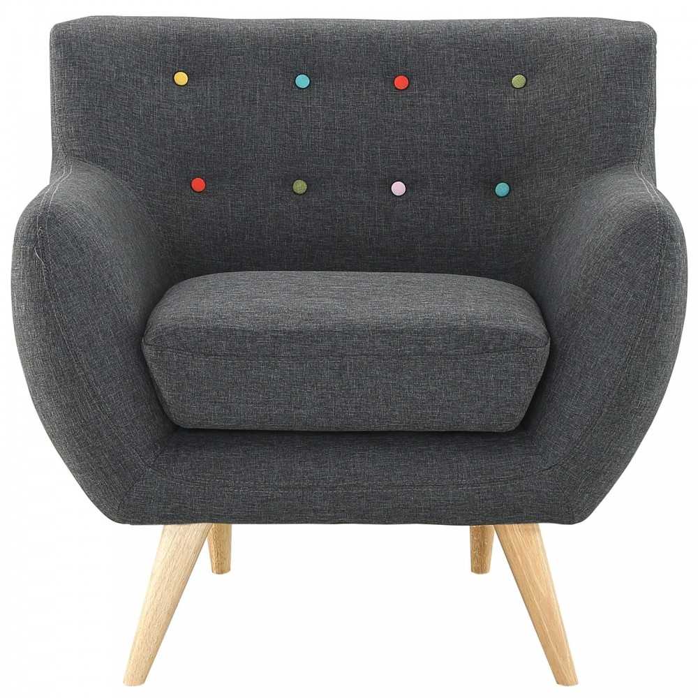 Remark Upholstered Fabric Armchair, Gray