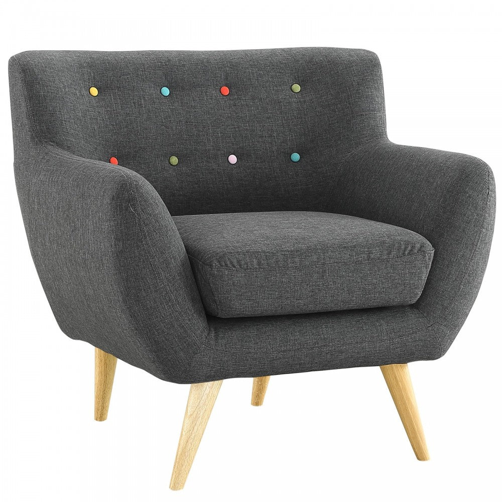 Remark Upholstered Fabric Armchair, Gray
