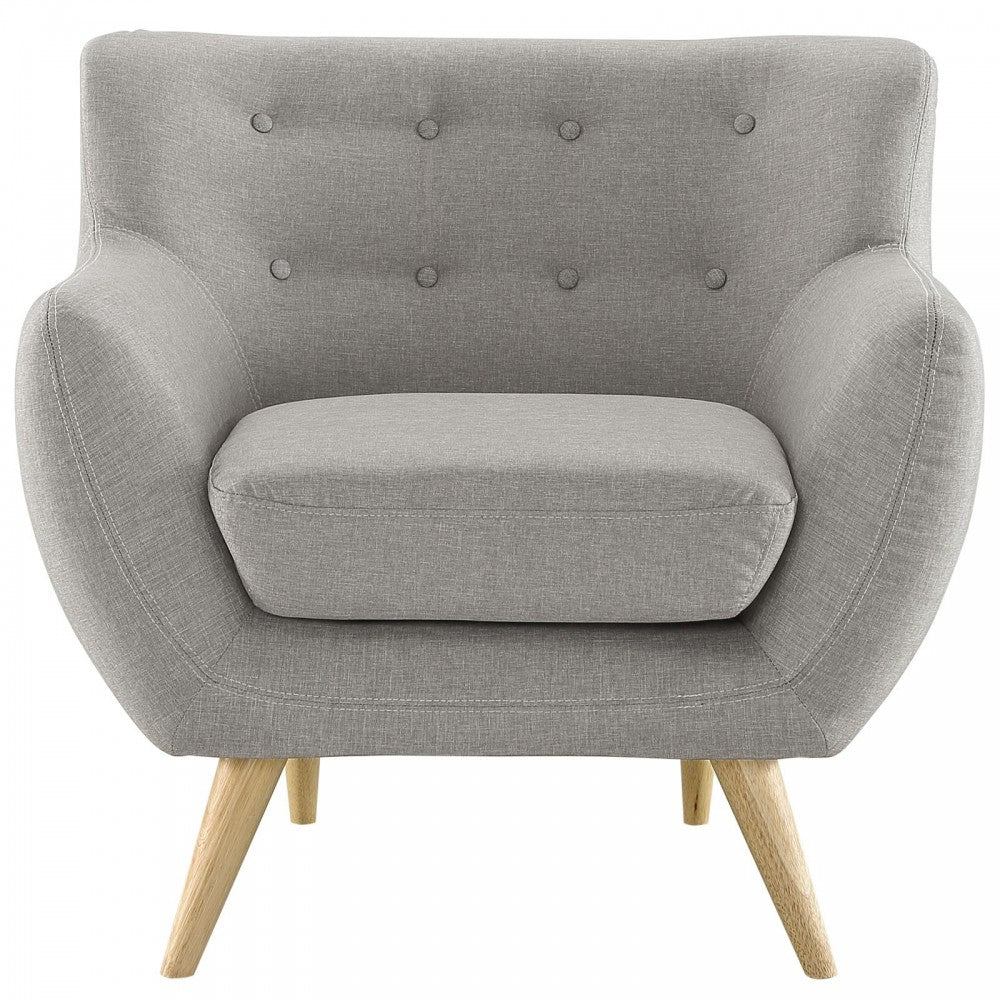 Remark Upholstered Fabric Armchair, Light Gray