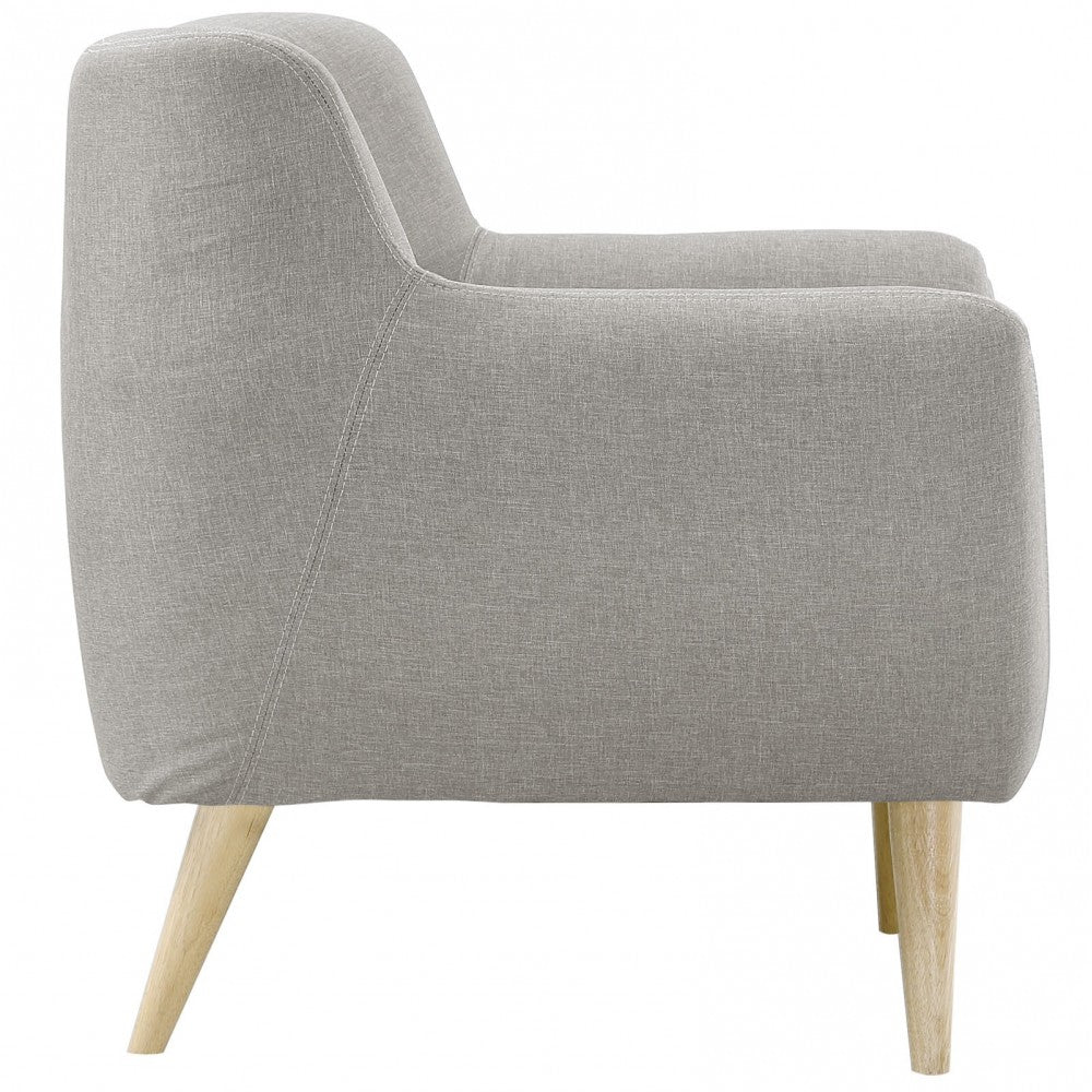 Remark Upholstered Fabric Armchair, Light Gray