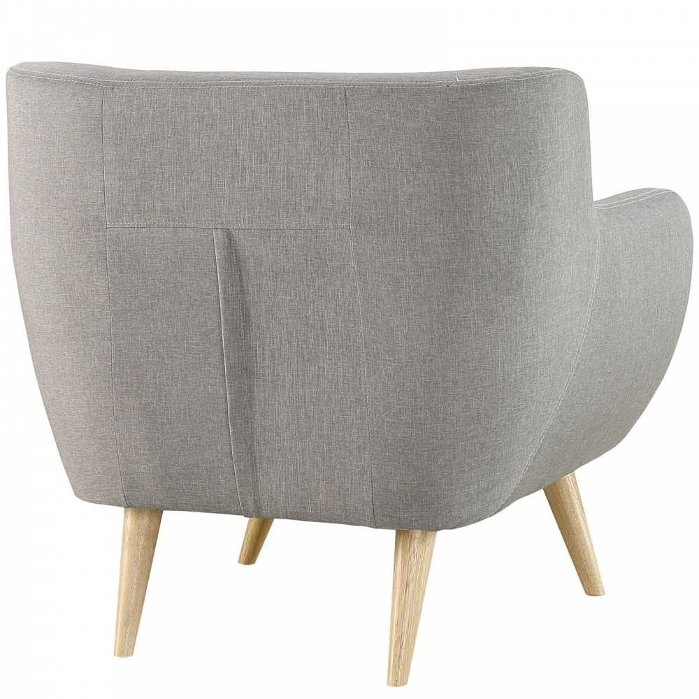 Remark Upholstered Fabric Armchair, Light Gray