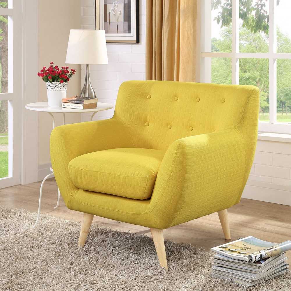 Remark Upholstered Fabric Armchair, Sunny