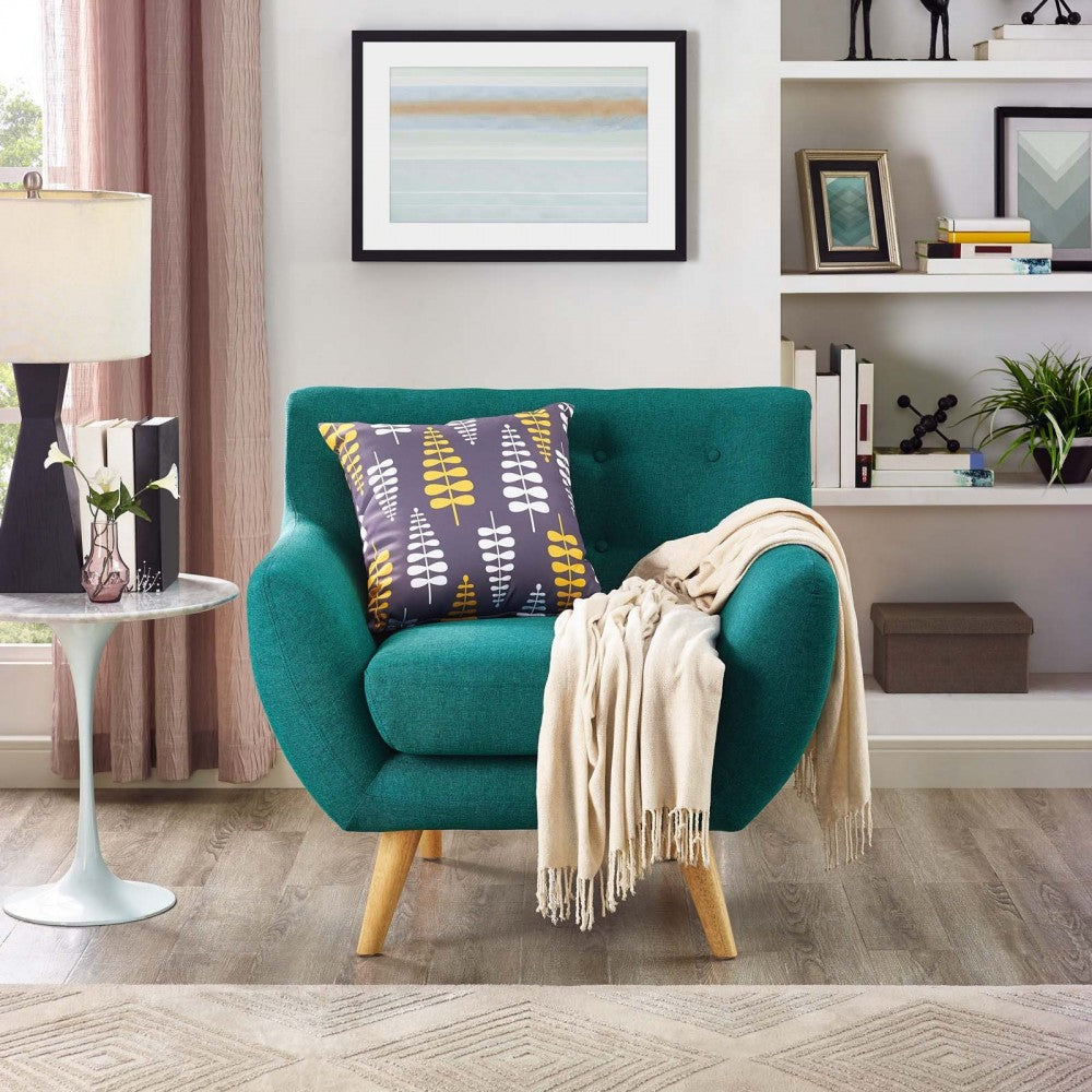 Remark Upholstered Fabric Armchair, Teal