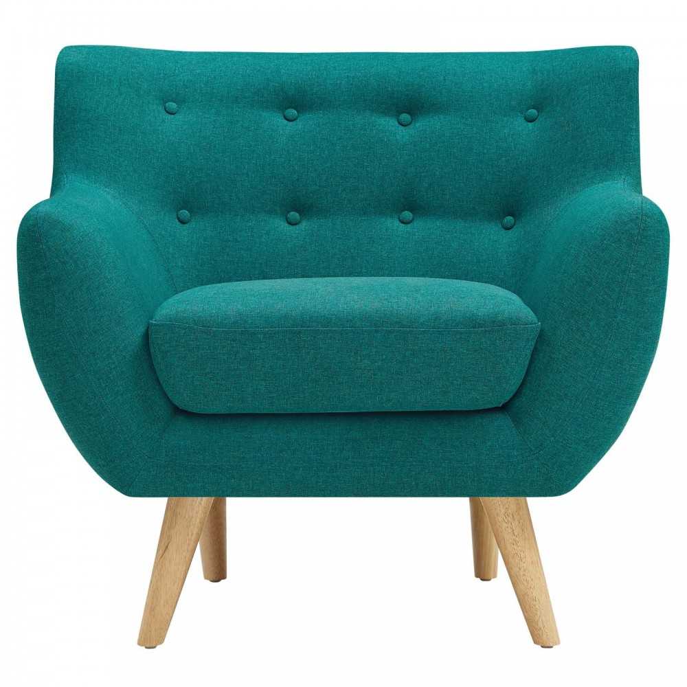 Remark Upholstered Fabric Armchair, Teal