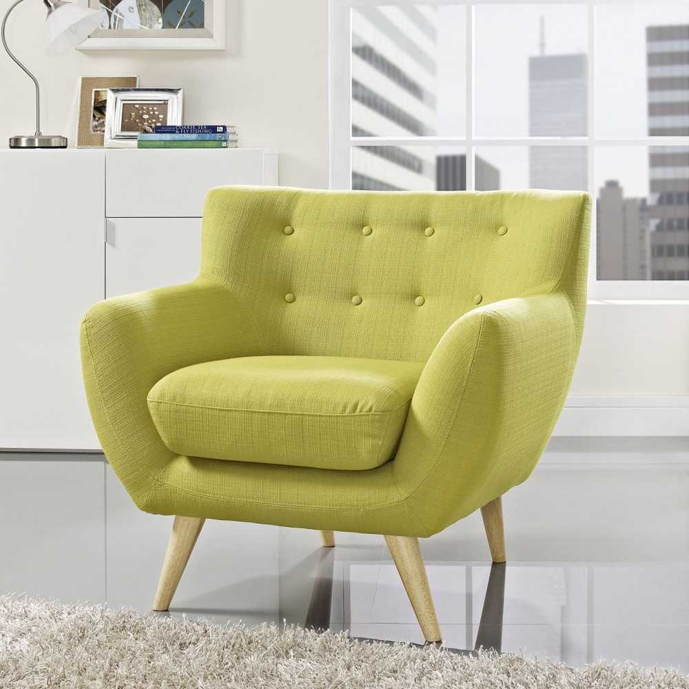 Remark Upholstered Fabric Armchair, Wheatgrass
