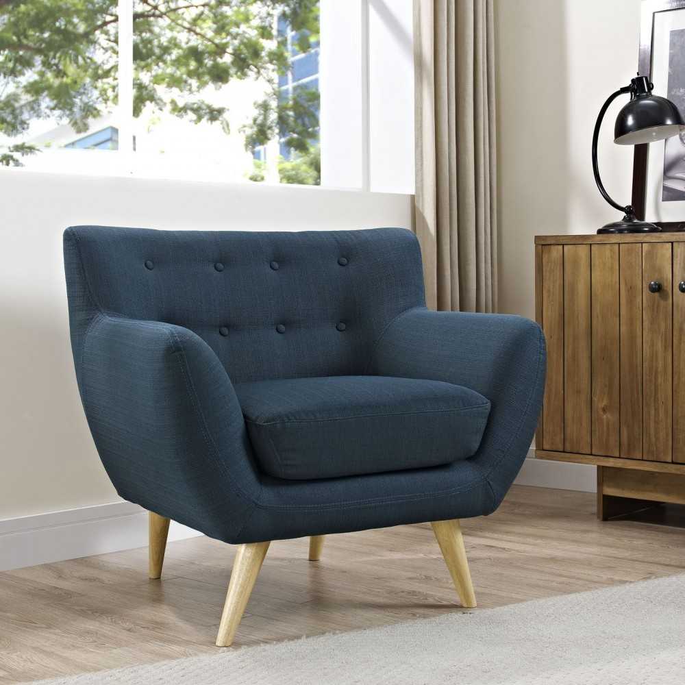 Remark Upholstered Fabric Armchair, Azure