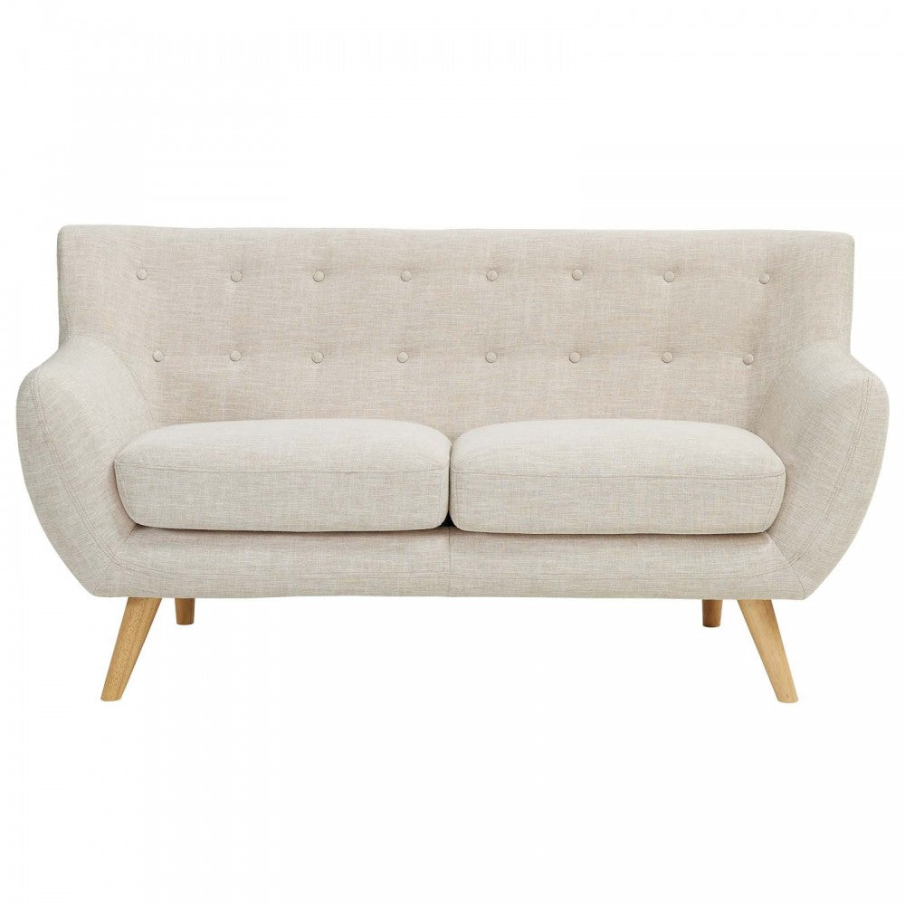 Remark Upholstered Fabric Loveseat, Beige