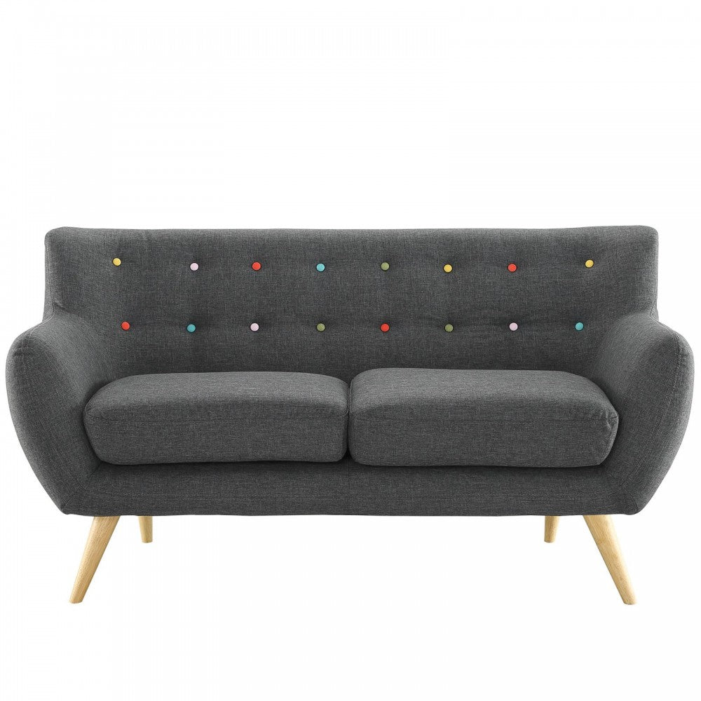 Remark Upholstered Fabric Loveseat, Gray