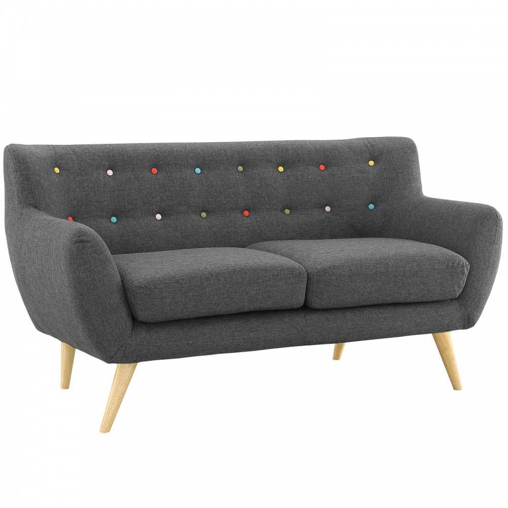 Remark Upholstered Fabric Loveseat, Gray