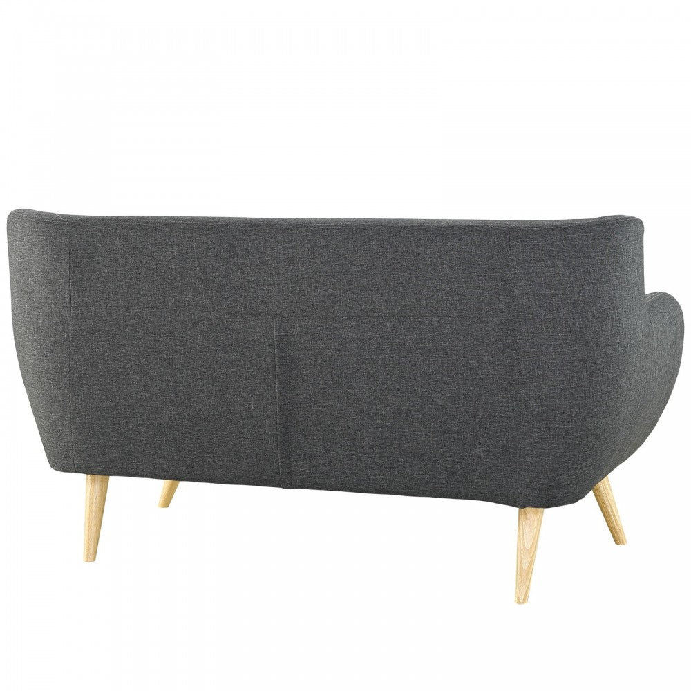 Remark Upholstered Fabric Loveseat, Gray