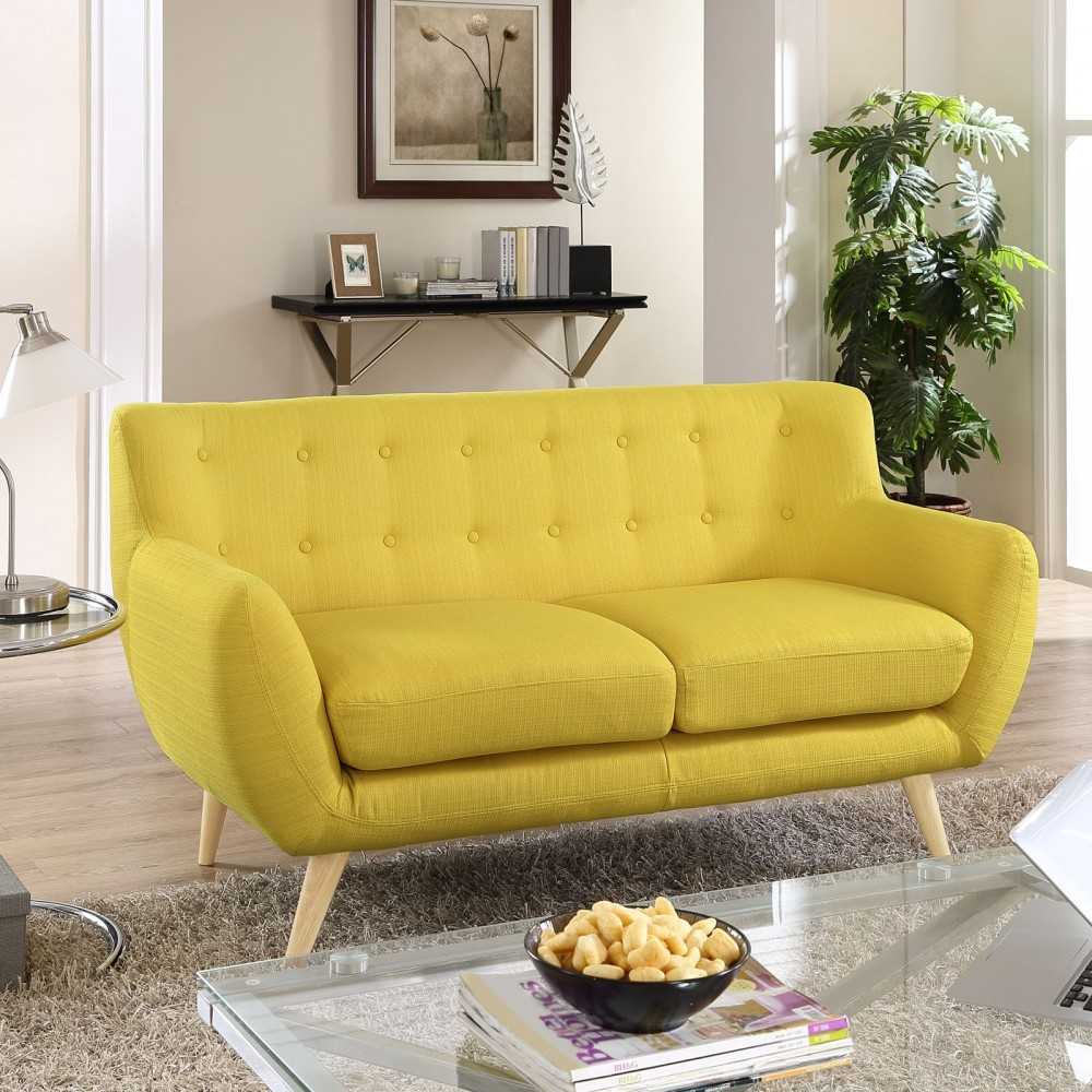 Remark Upholstered Fabric Loveseat, Sunny