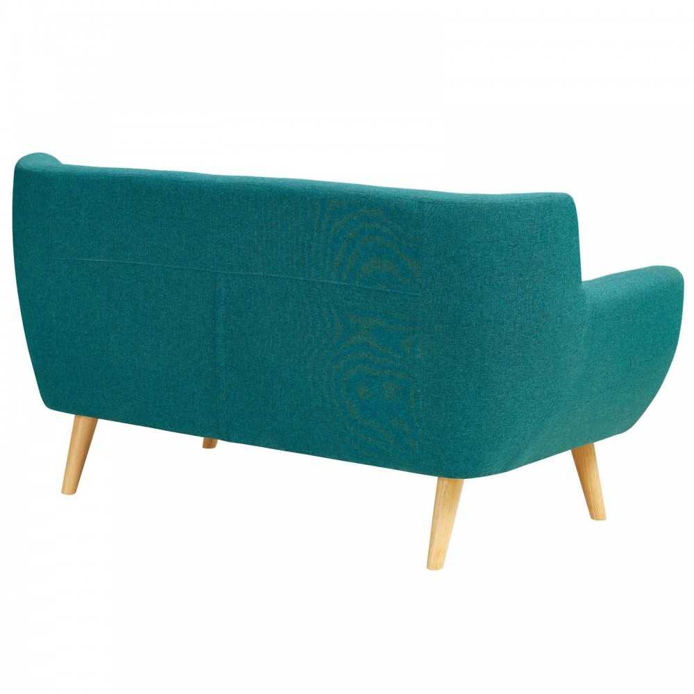 Remark Upholstered Fabric Loveseat, Teal
