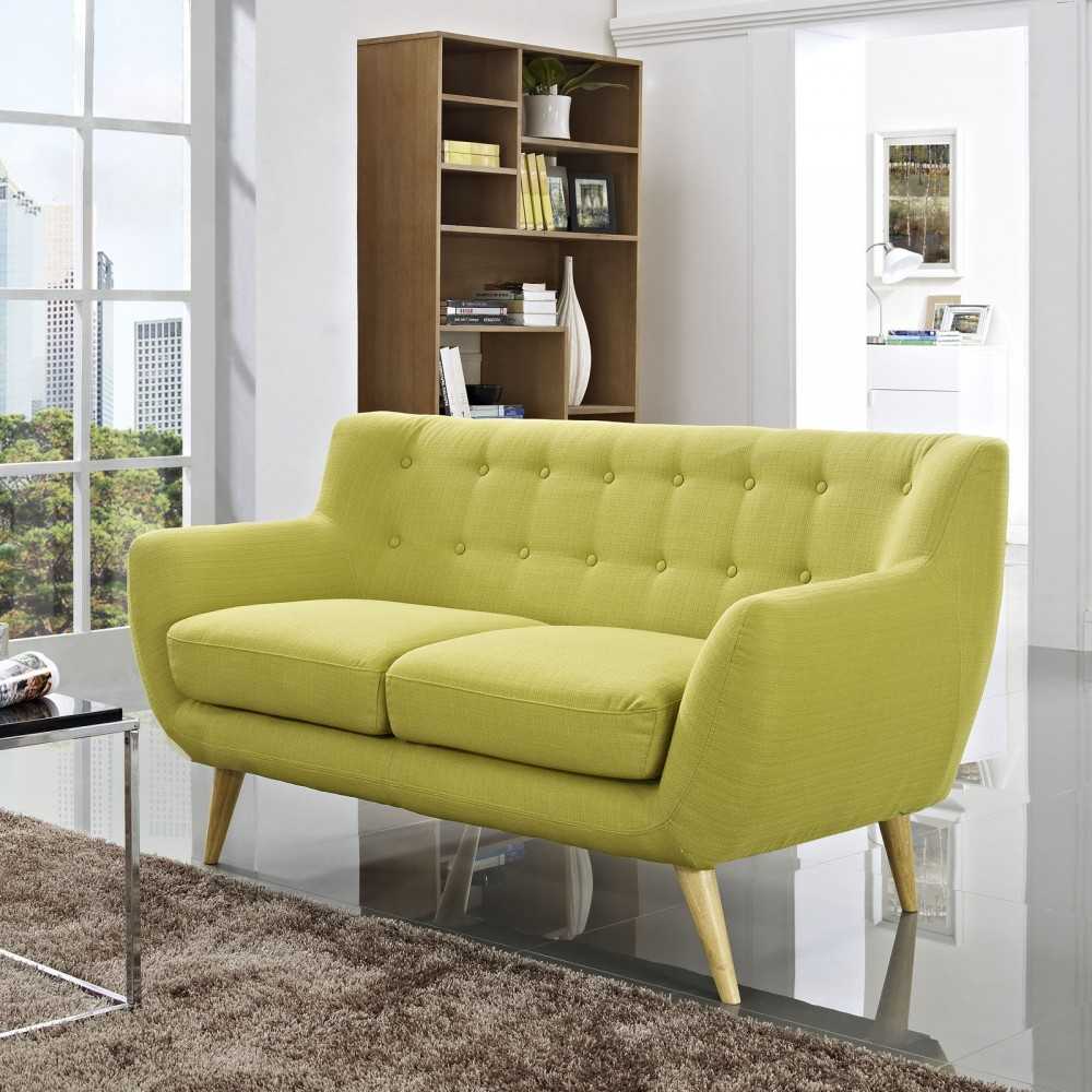 Remark Upholstered Fabric Loveseat, Wheatgrass