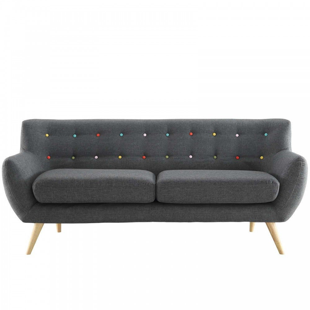 Remark Upholstered Fabric Sofa, Gray