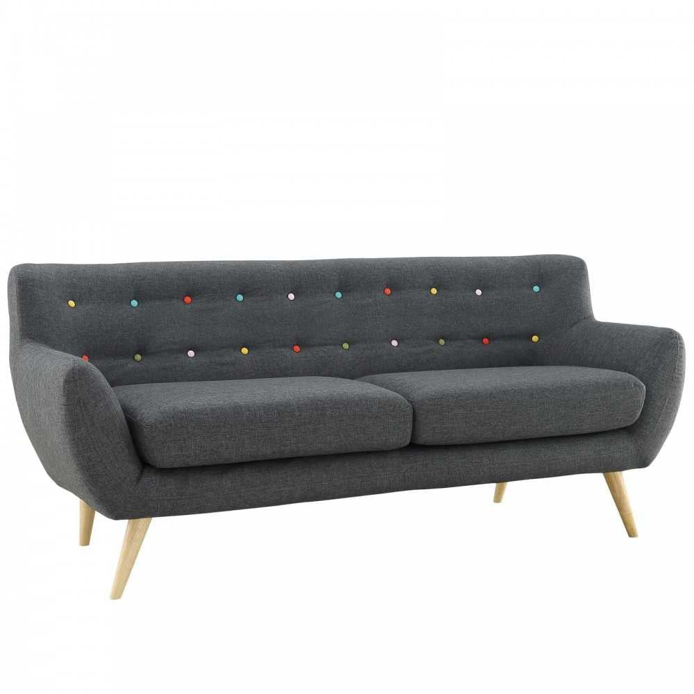 Remark Upholstered Fabric Sofa, Gray