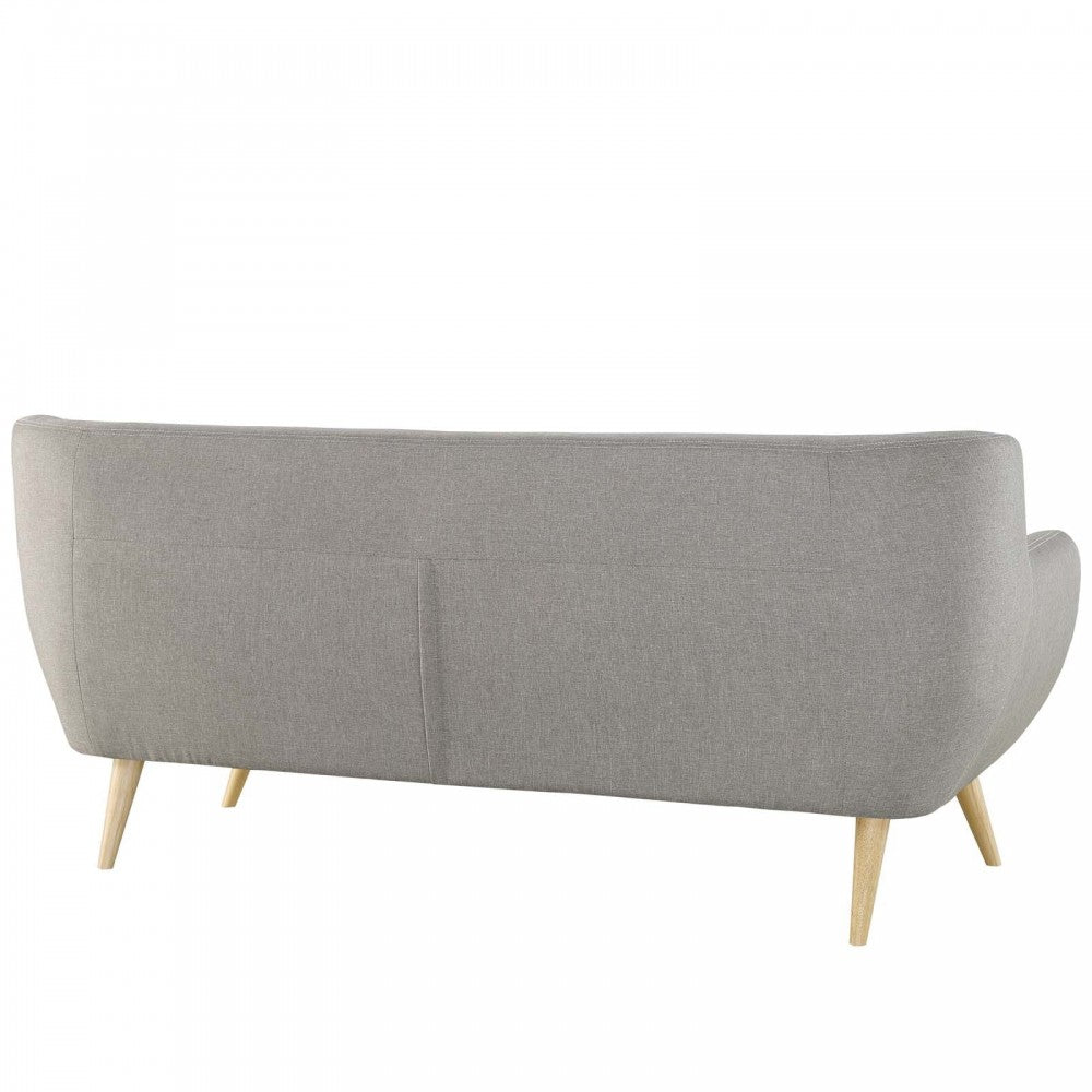 Remark Upholstered Fabric Sofa, Light Gray