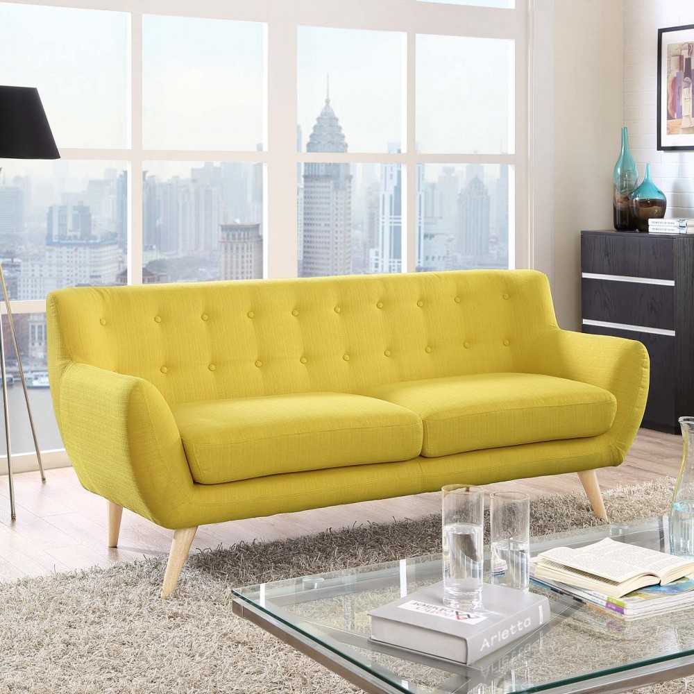Remark Upholstered Fabric Sofa, Sunny