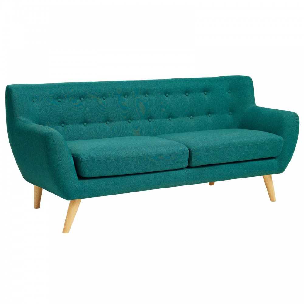 Remark Upholstered Fabric Sofa, Teal