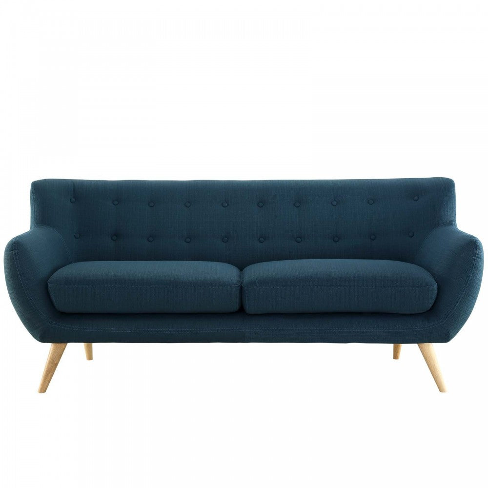 Remark Upholstered Fabric Sofa, Azure