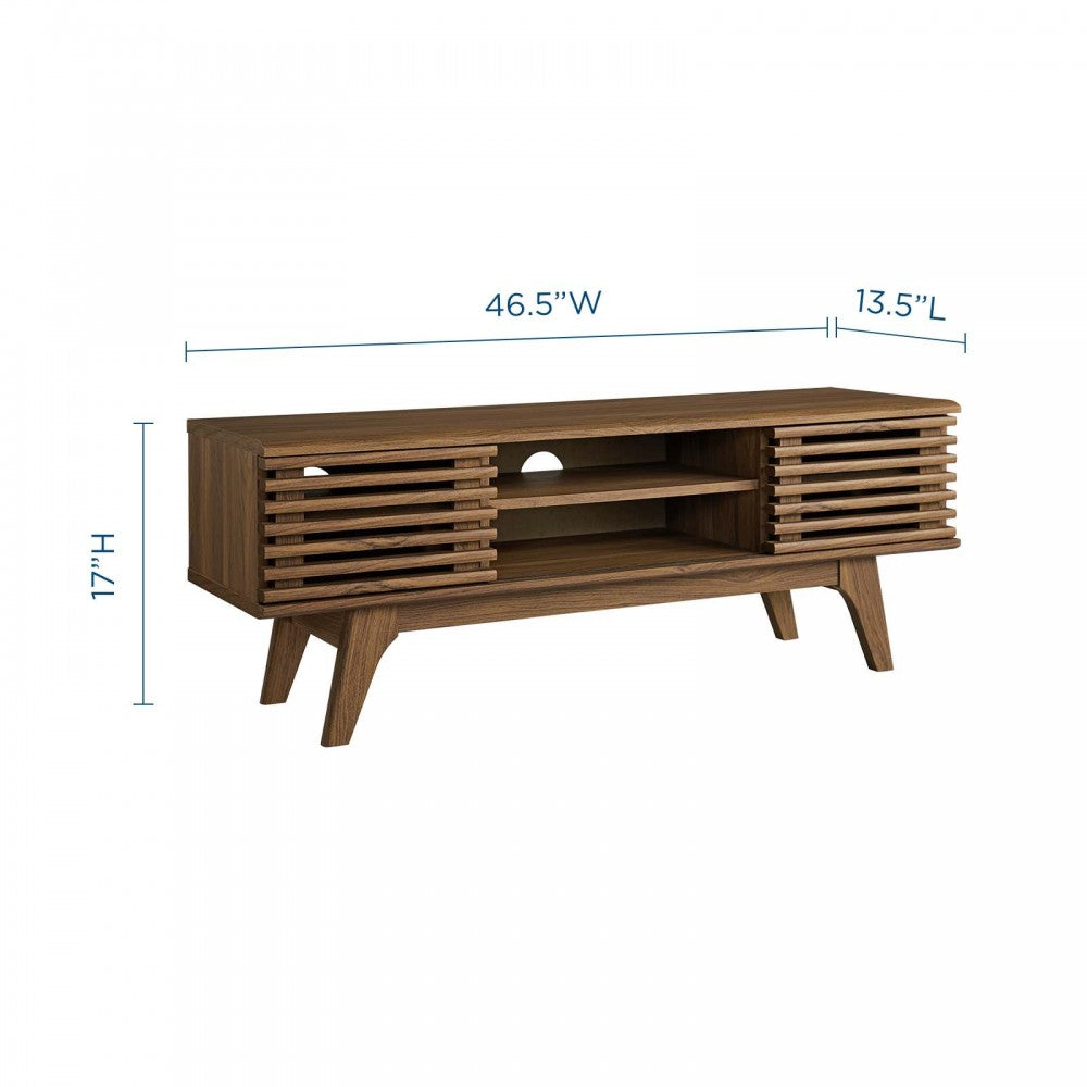 Render 46" Media Console TV Stand, Walnut, EEI-3837-WAL