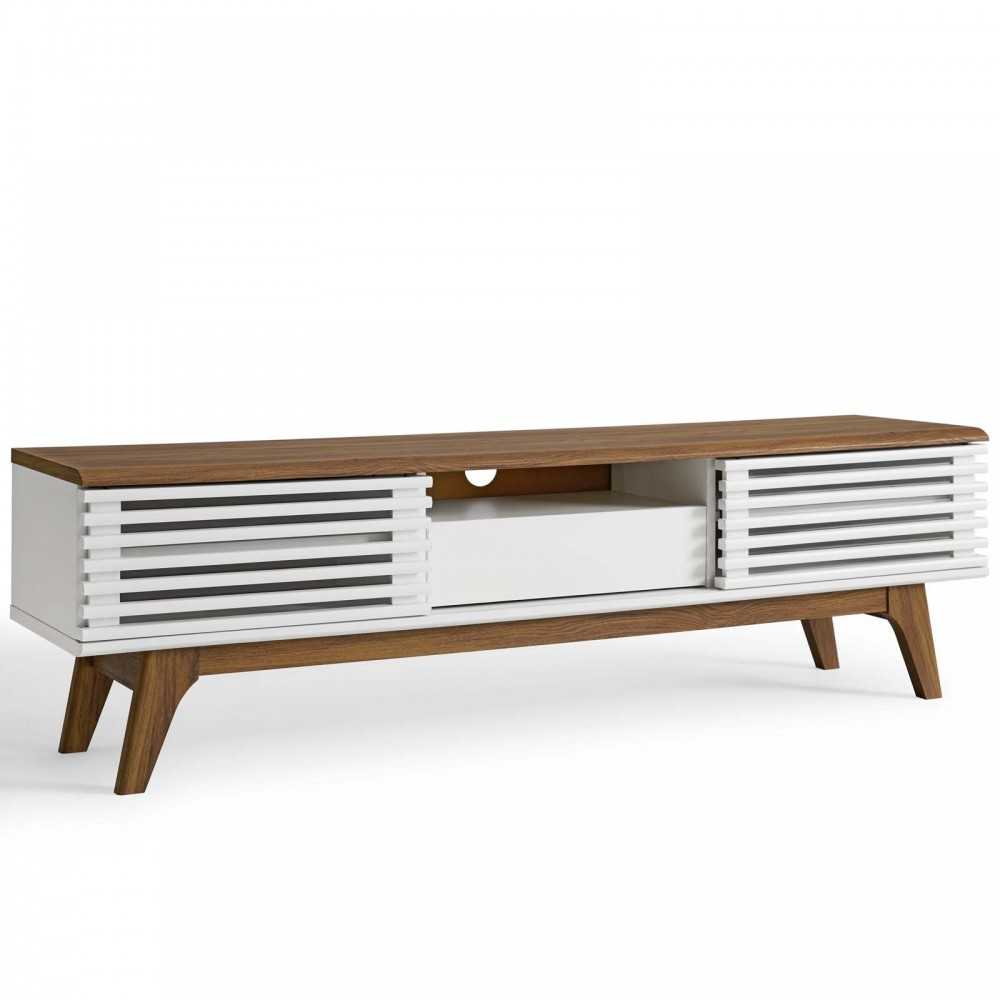 Render 59" TV Stand, Walnut White