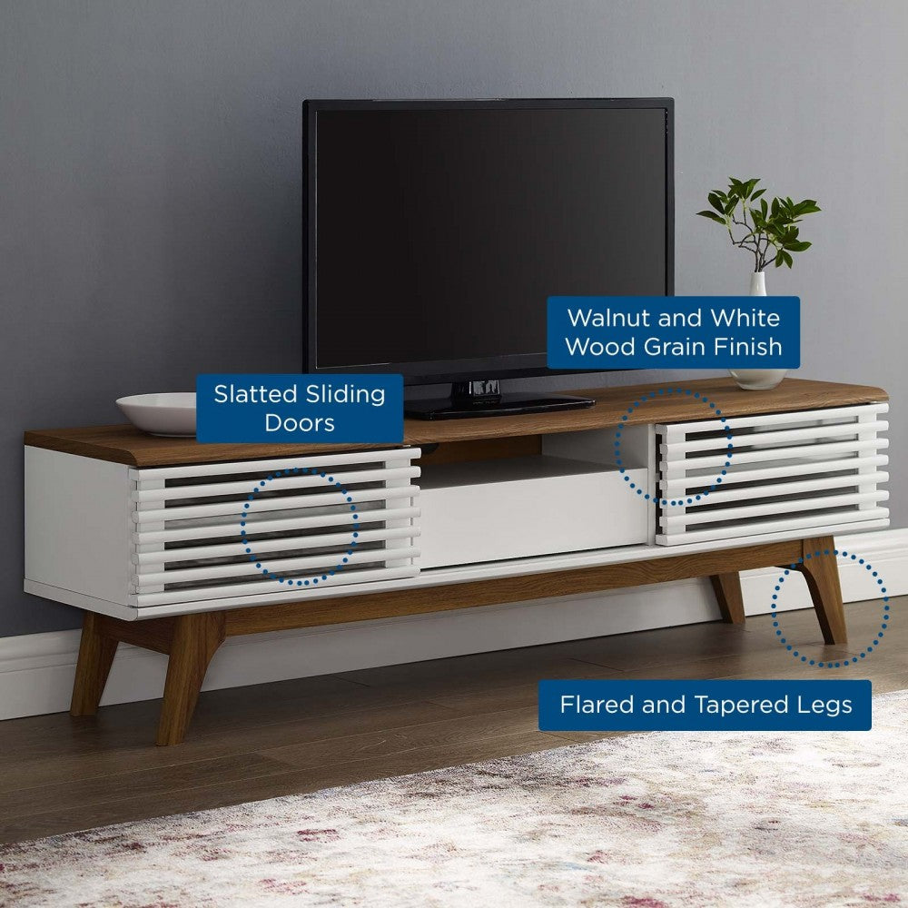 Render 59" TV Stand, Walnut White