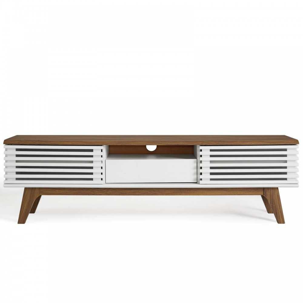 Render 59" TV Stand, Walnut White