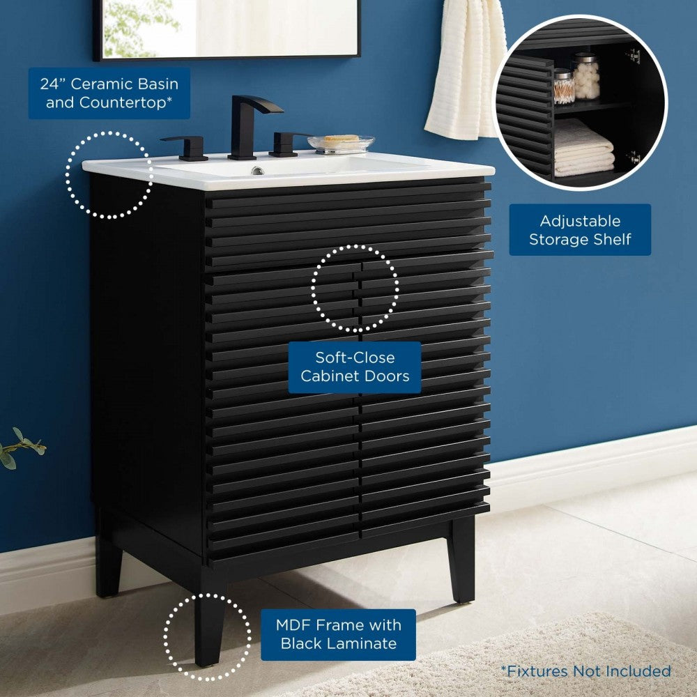 Render Bathroom Vanity, Black White