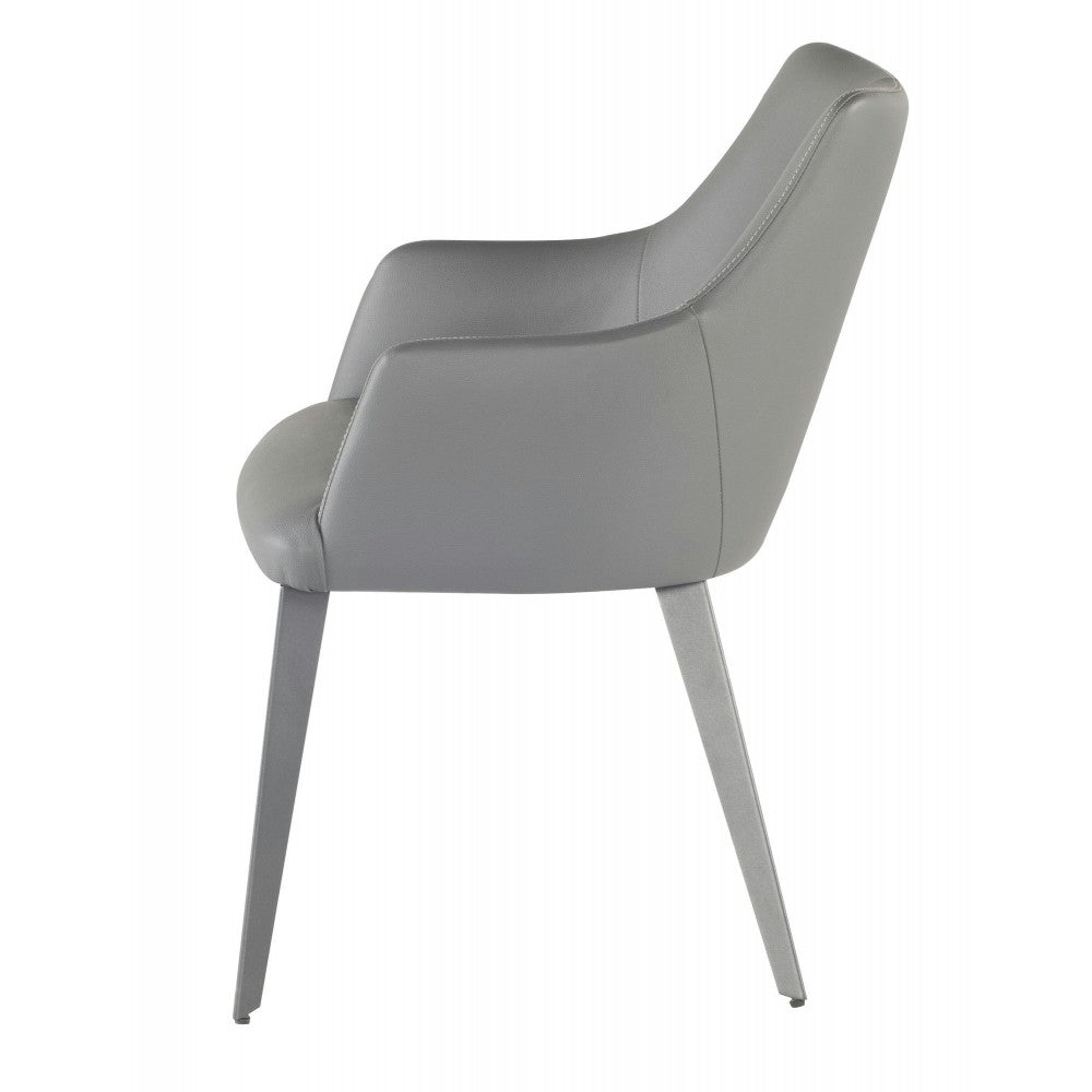 Renee Gray Naugahyde Dining Chair