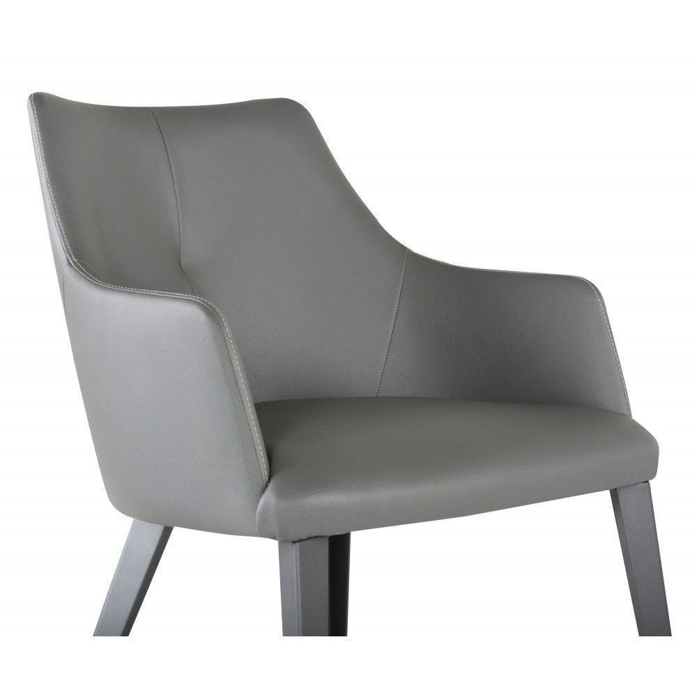Renee Gray Naugahyde Dining Chair