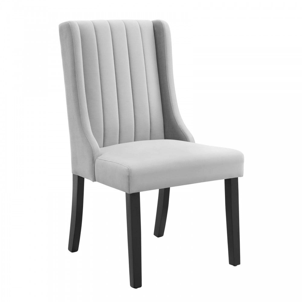 Renew Parsons Performance Velvet Dining Side Chairs - Set of 2, Light Gray