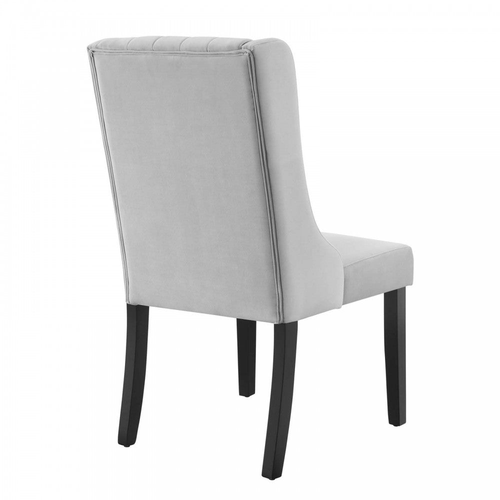 Renew Parsons Performance Velvet Dining Side Chairs - Set of 2, Light Gray