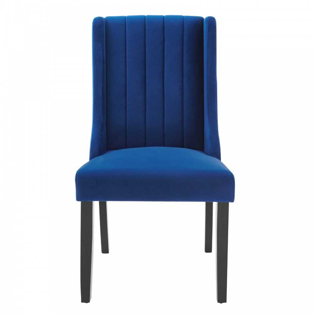 Renew Parsons Performance Velvet Dining Side Chairs - Set of 2, Navy
