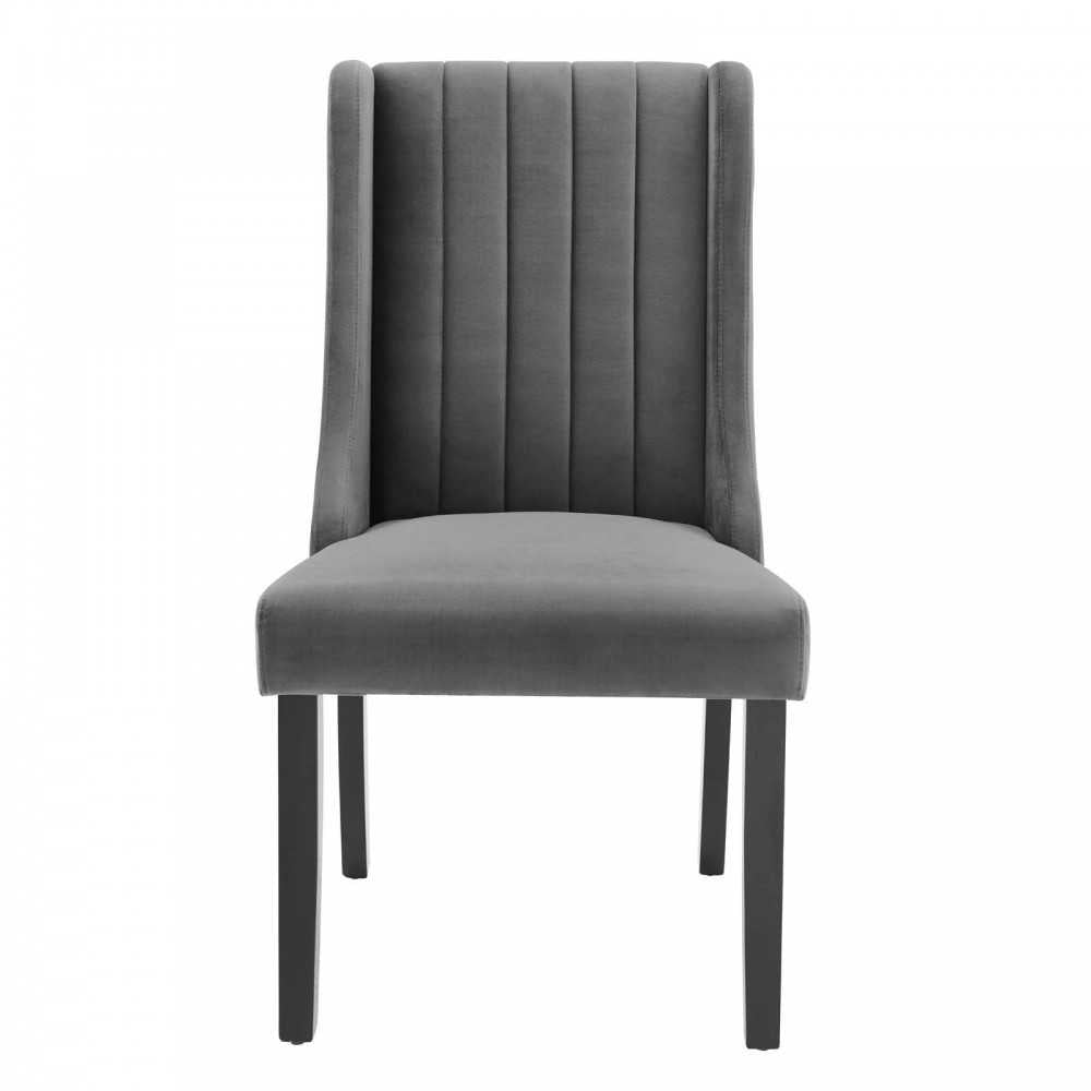 Renew Parsons Performance Velvet Dining Side Chairs - Set of 2, Gray