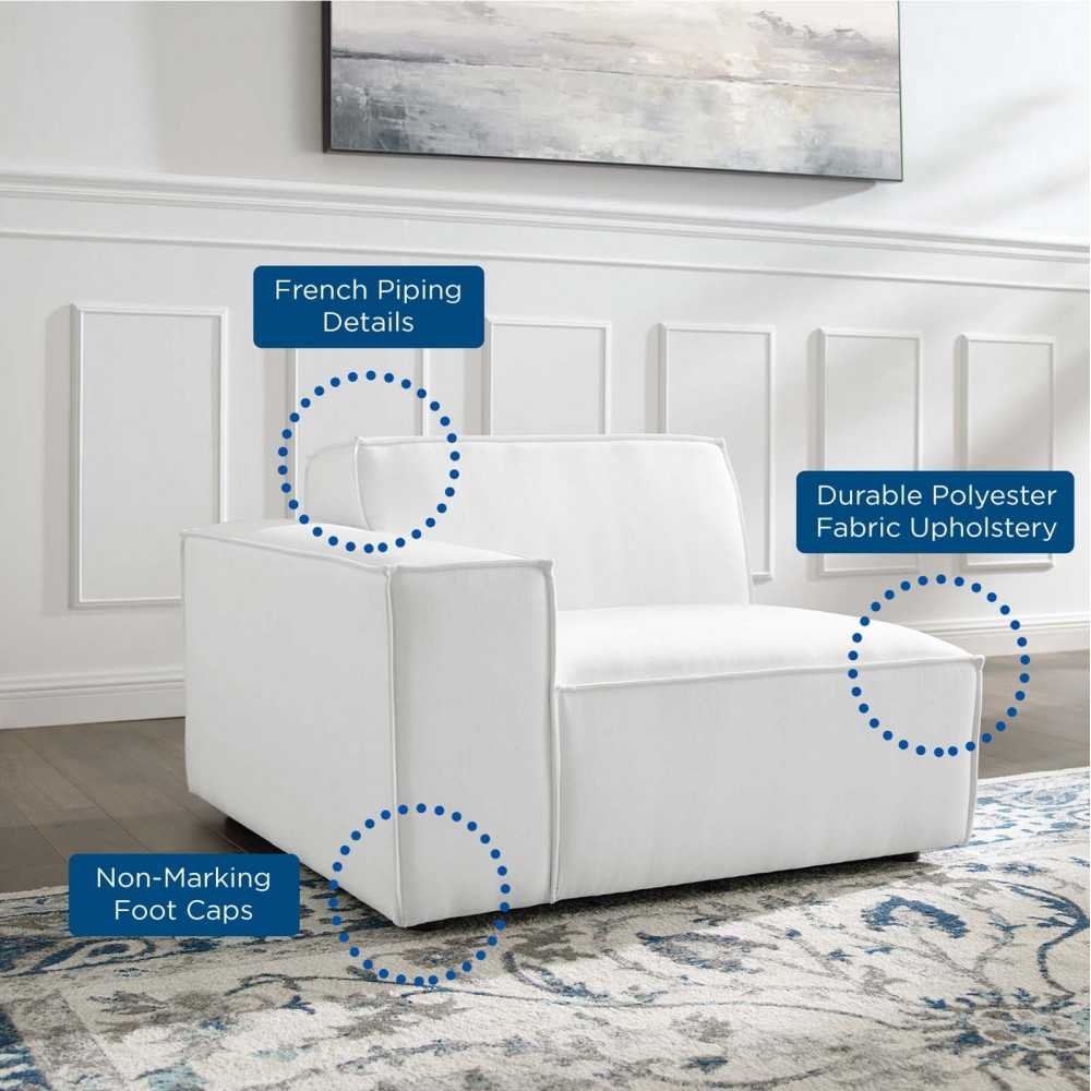 Restore Left-Arm Sectional Sofa Chair, White