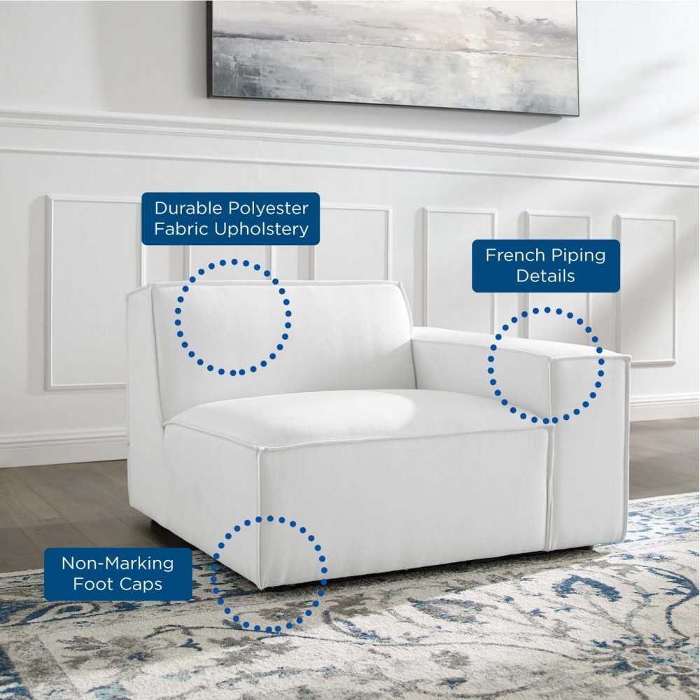 Restore Right-Arm Sectional Sofa Chair, White