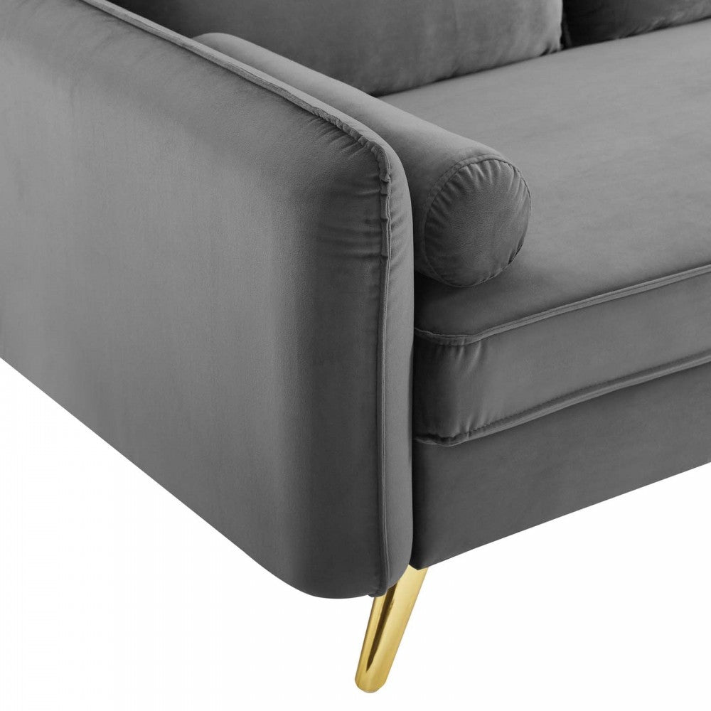 Revive Performance Velvet Loveseat, Gray
