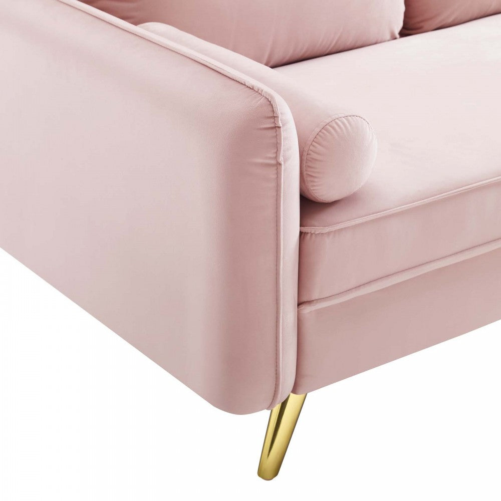 Revive Performance Velvet Sofa, Pink