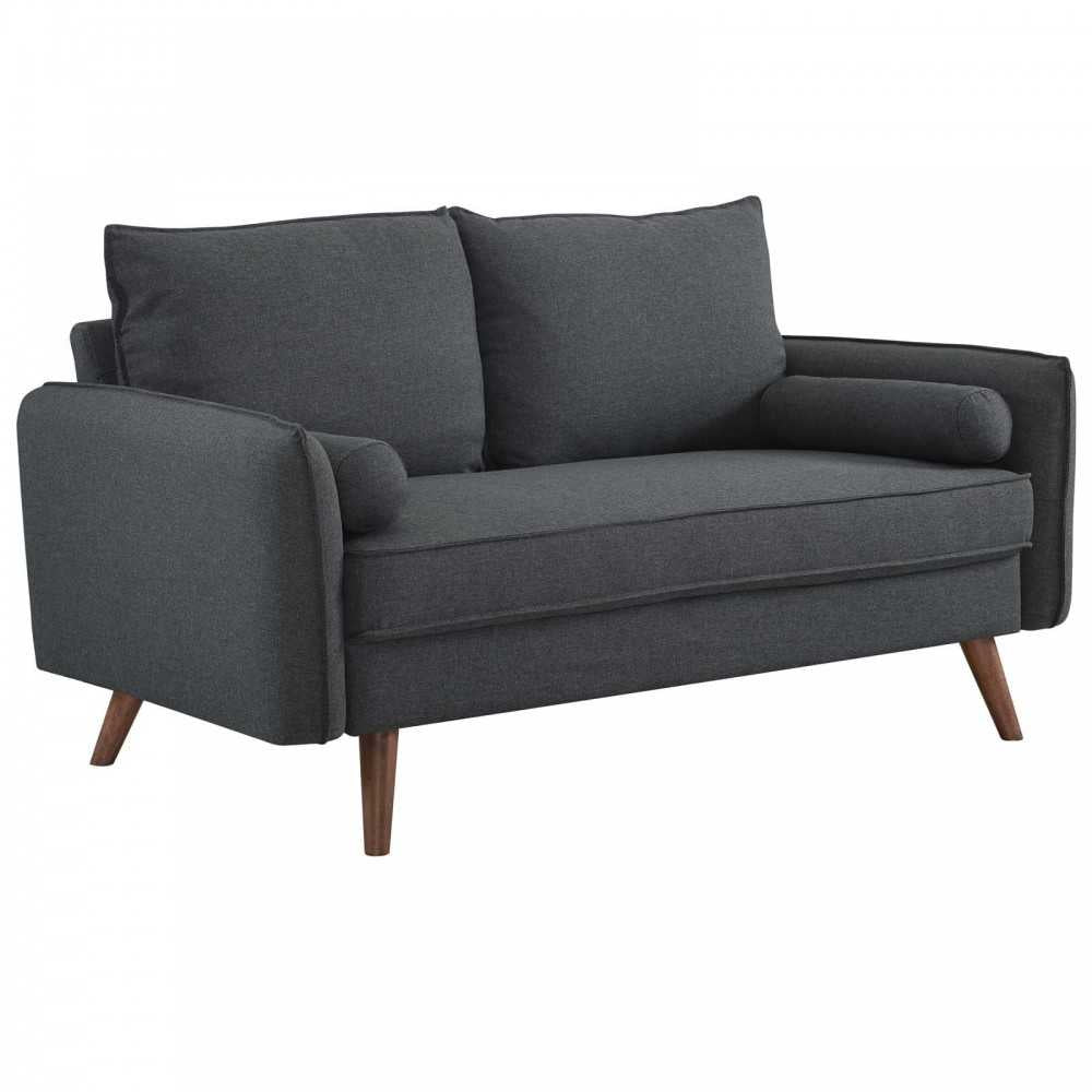 Revive Upholstered Fabric Sofa and Loveseat Set, Gray